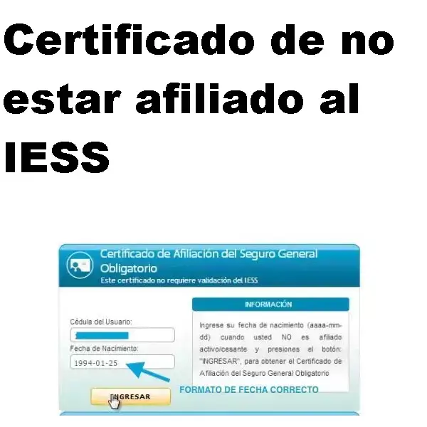 Certificado De No Estar Afiliado Al Iess