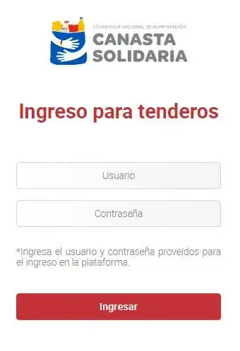 Canasta Solidaria Ecuador 2020 - Ingresar