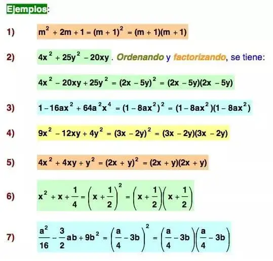 Factoreo por Trinomio cuadrado perfecto.