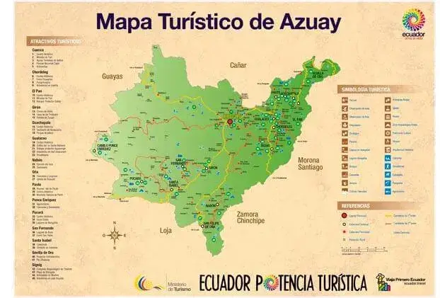 Lugares Turísticos del Ecuador - Mapa Azuay