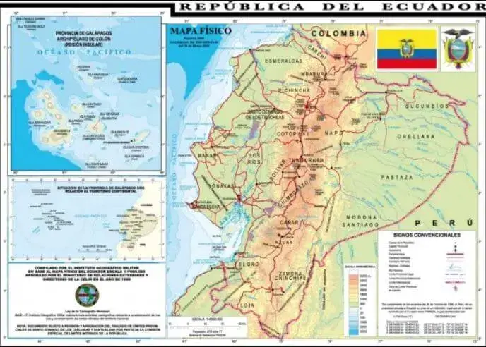 Mapa Físico del Ecuador