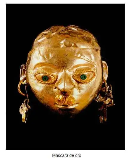Máscara de oro de la Cultura La Tolita del Ecuador