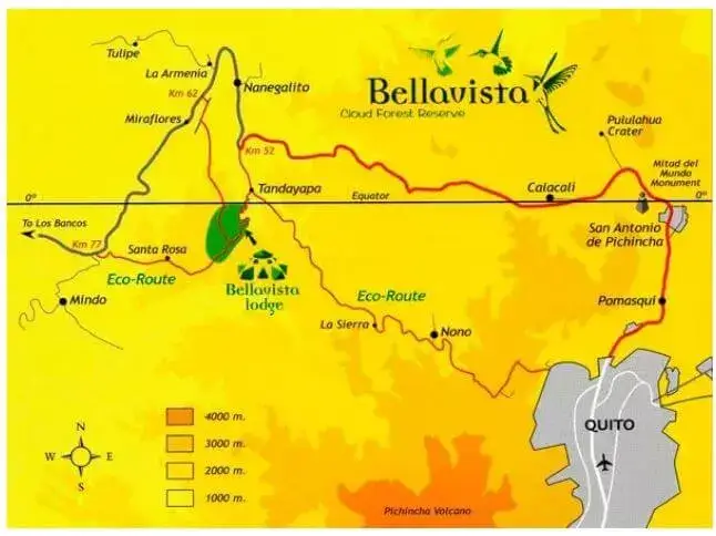 Reservas Naturales del Ecuador - Mapa Reserva Bellavista