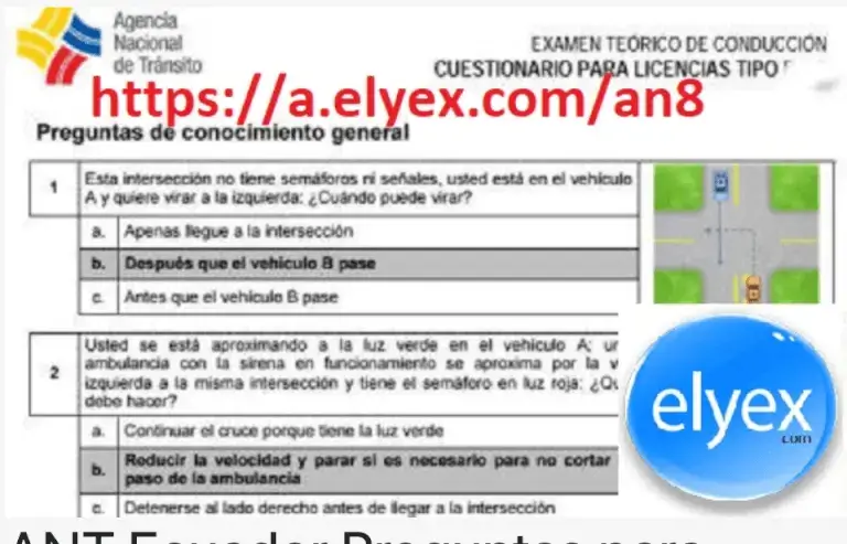 ANT Ecuador Preguntas para Licencia de Conducir tipo C