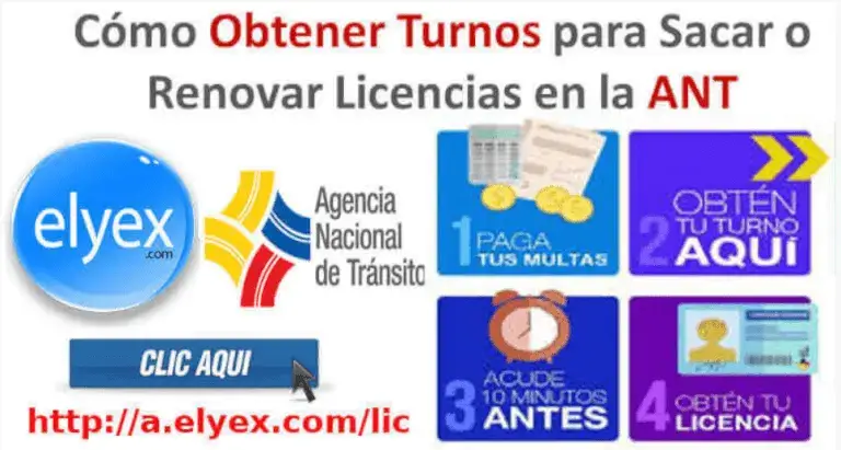 Obtén Turno Sacar ó Renovar Licencia ANT Ecuador Vehículos Motos Autos A B C D E F G Costos Requisitos