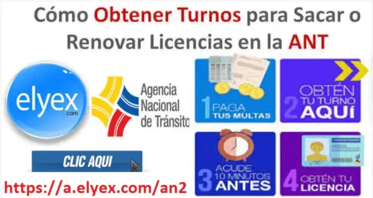 Gestión Generación Turnos ANT Sacar Renovar Licencia Ecuador Vehículos Motos Autos A B C D E F G