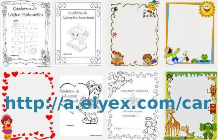 Caratulas para niños cuadernos Imágenes Imprimir Dibujos Fotos Niños Matemática Lengua Modelos