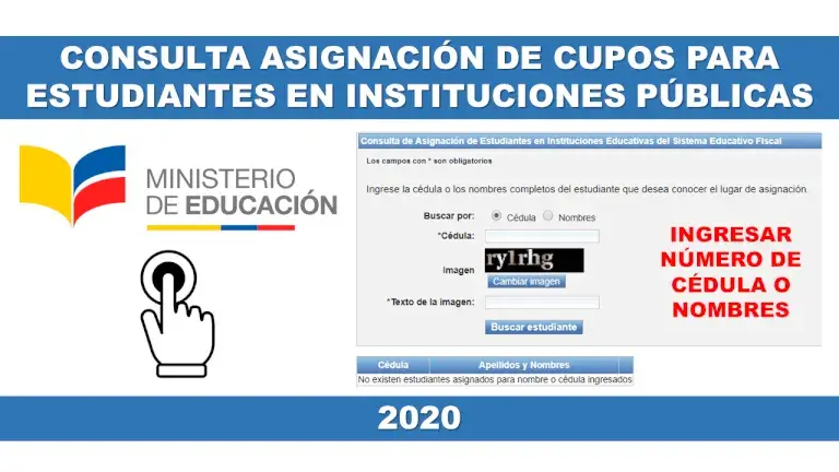 Consultar Asignación Cupos Ministerio de Educación del Ecuador Escuelas y Colegios Fiscales