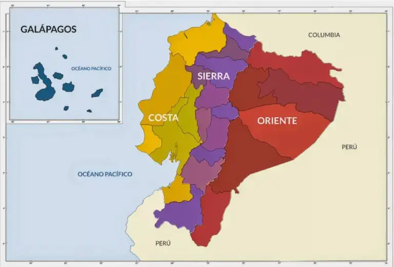 mapa del ecuador regiones