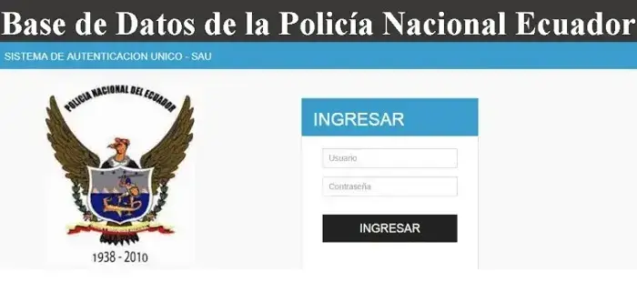 base datos policía nacional ecuador