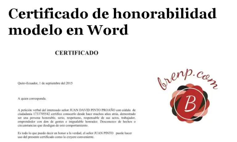 certificado de honorabilidad formato