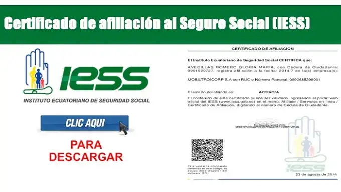 iess certificado afiliación social