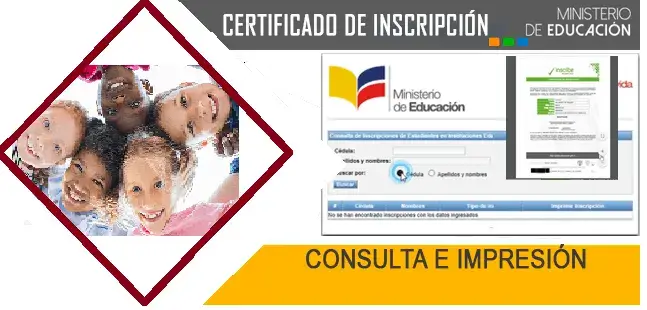 certificado de Inscripción ministerio de educación