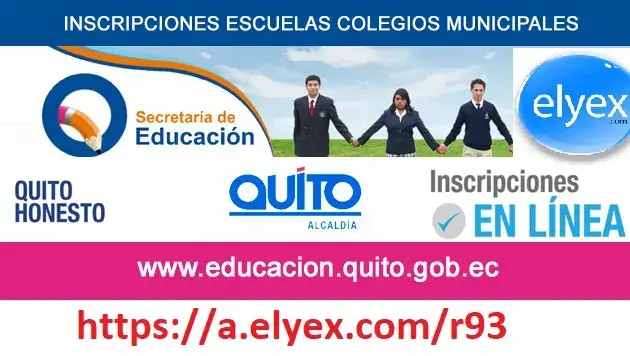 Quito Inscripciones en escuelas y colegios Municipales en línea gratis