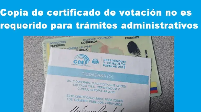 certificado de votación no es requerido para trámites