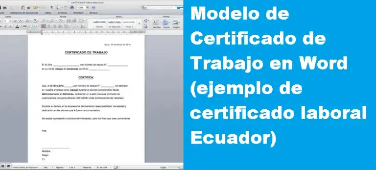 modelo de certificado de trabajo