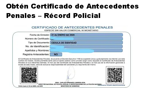 certificado de antecedentes penales