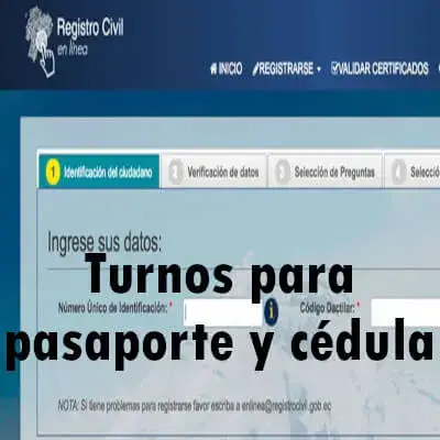 turnos pasaporte cédula registro civil