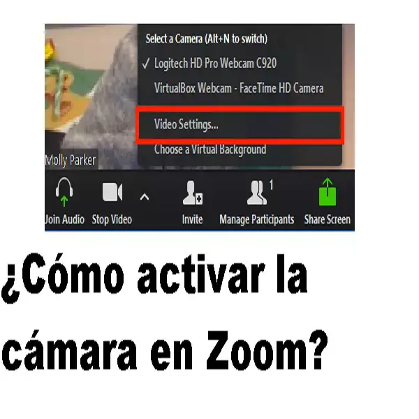 activar la cámara en zoom