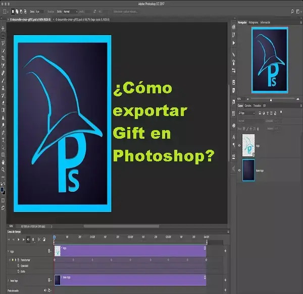 cómo exportar gift en photoshop