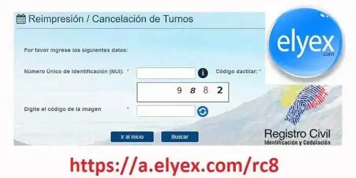 reimpresión cancelación turnos registro civil