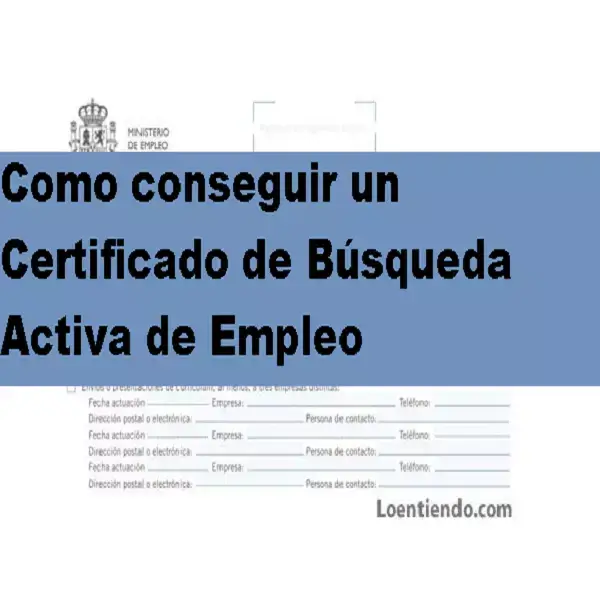 certificado de búsqueda activa de empleo