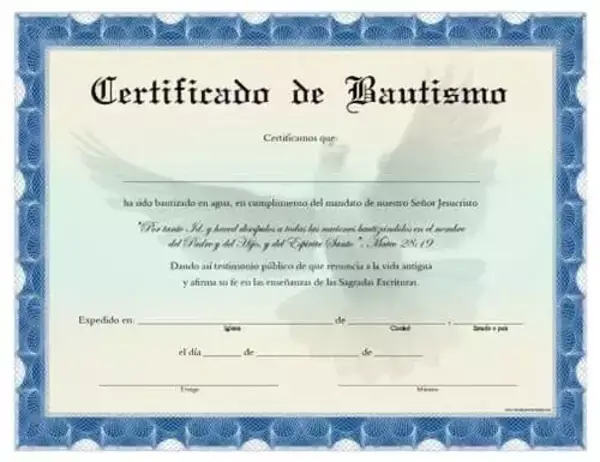 certificado bautizo
