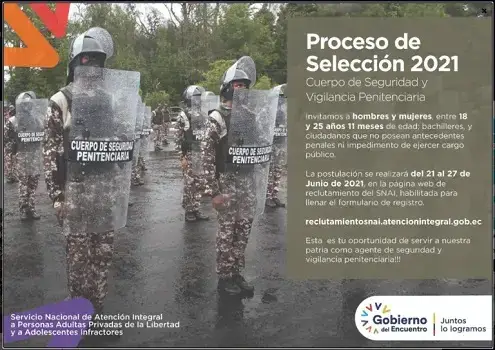 reclutamiento guias carceles ecuador