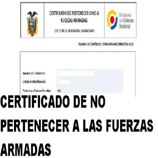 certificado de no pertenecer a las fuerzas armadas