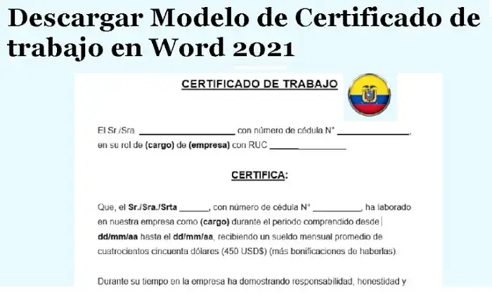 modleo certificado trabajo word