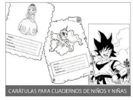 Carátulas bonitas para cuadernos de niños y Niñas