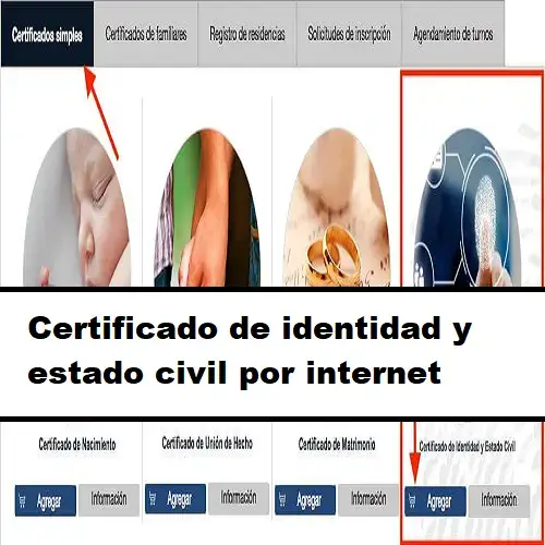 Certificado de identidad y estado civil por internet