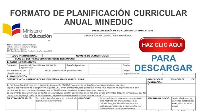 formato planificacion curricular mineduc