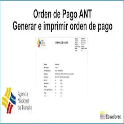 Orden de Pago ANT Generar e imprimir orden de pago