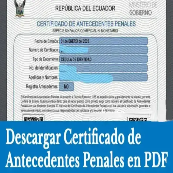 Descargar Certificado de Antecedentes Penales Ecuador PDF