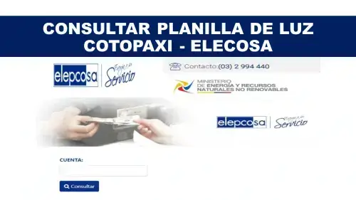 Consultar Valor de Planilla de Luz Latacunga ELEPCO S.A.