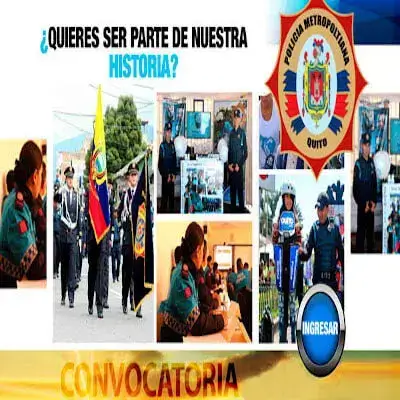 Reclutamiento Policía Metropolitana de Quito: Inscripciones