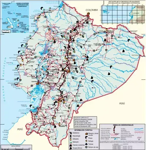 Mapa Vial del Ecuador Mapa actualizado de vías y carreteras