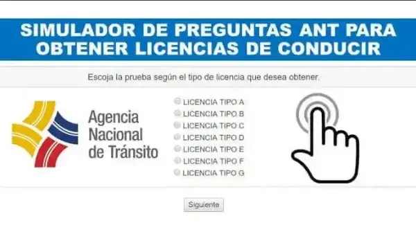 Simulador de Preguntas ANT para Licencias Ecuador