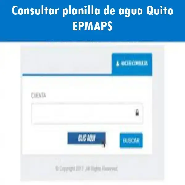 Consultar la Planilla de Agua Quito EPMAPS