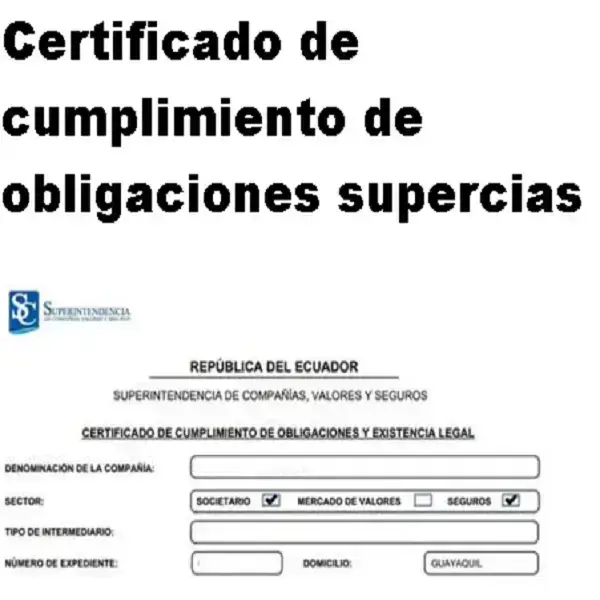 Certificado de cumplimiento de obligaciones supercias