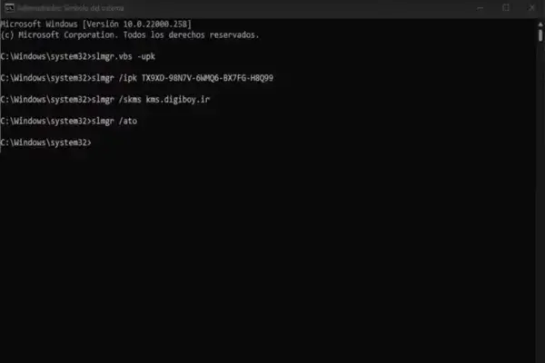 activar Windows 11 por comandos CMD